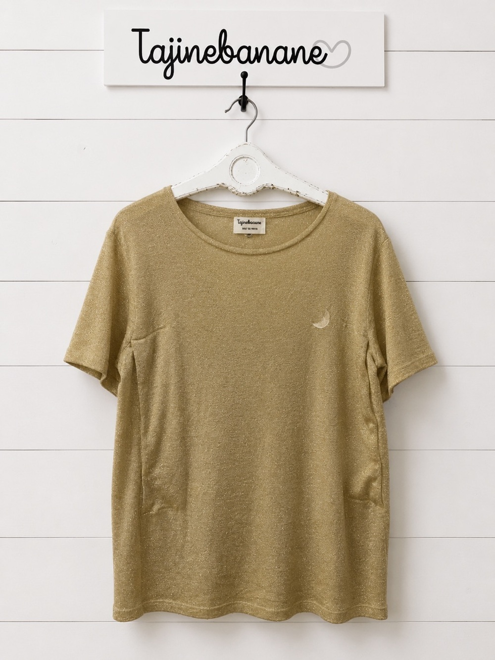 TAJINEBANANE Gold Shimmer Nursing Top Size XL